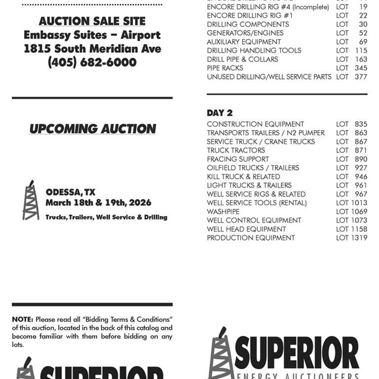 Table of Contents / Yard Directions