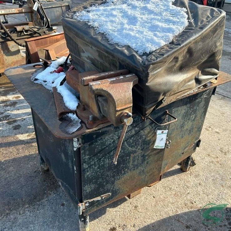 Steel work bench/cabinet with vise