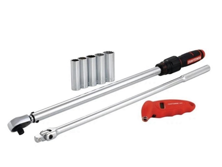 new-unused-craftsman-8pc-tire-changing-kit-with-1/2"dr-torque-wrench-image-1