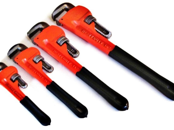 new-unused-4-pc-steel-pipe-wrench---ate-image-1