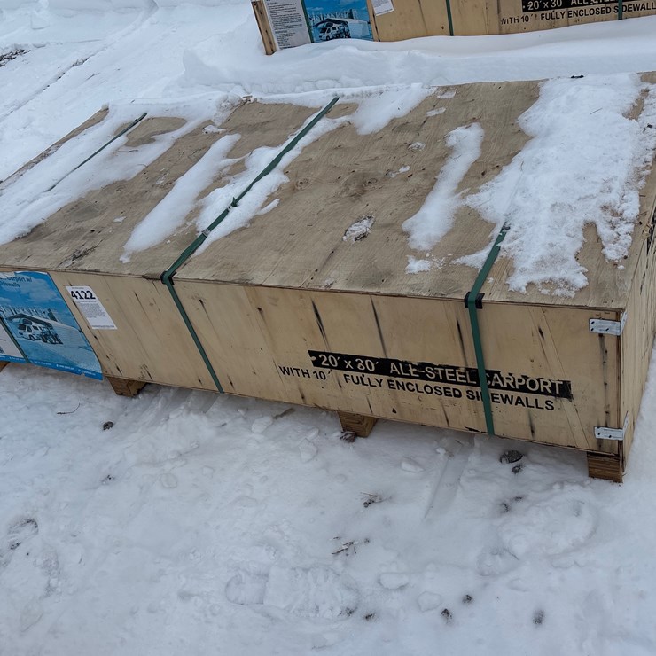 #4122 • E1p. SDLC2030FT 20'x30'All-Steel Carport w/Enclosed Sidewalls