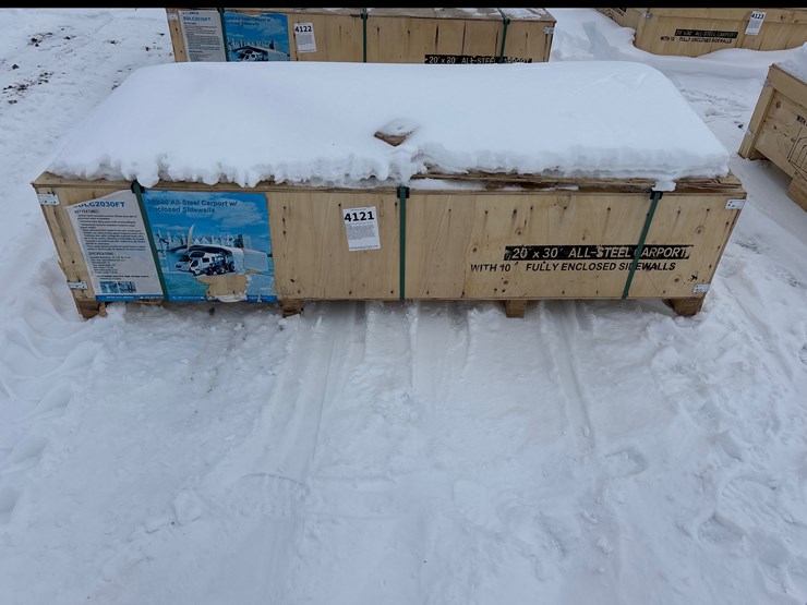 #4121-•-e1p.-sdlc2030ft-20'x30'all-steel-carport-w/enclosed-sidewalls-image-1