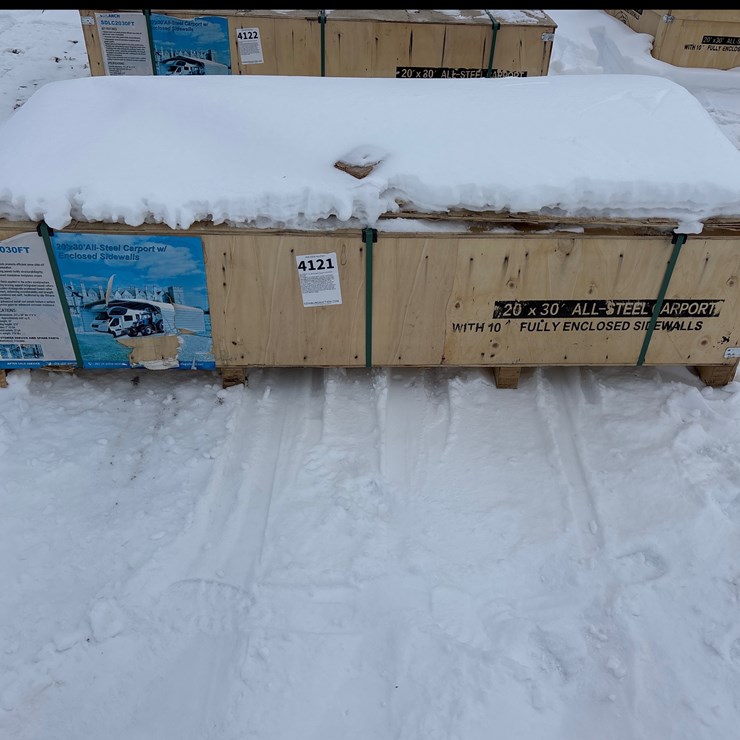 #4121 • E1p. SDLC2030FT 20'x30'All-Steel Carport w/Enclosed Sidewalls