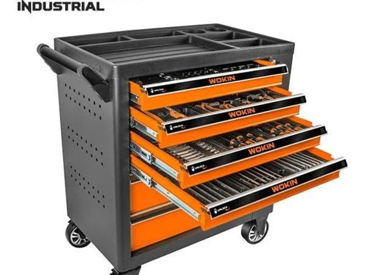 new-unused-woking-6-drawer-roll-around-tool-center-w/-163-pcs-tool-kit-image-1