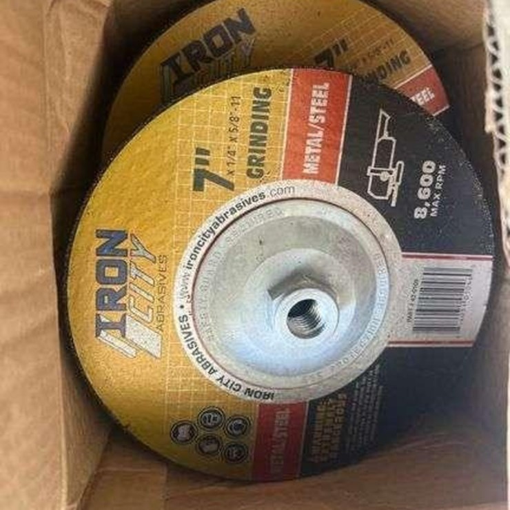 New Unused 7" iron city metal grind rock w/ hub (10 per case)