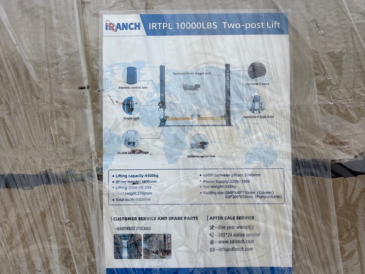 #4125-•-e2.-new-iranch-10,000-lb,-2-post-car-lift-image-2