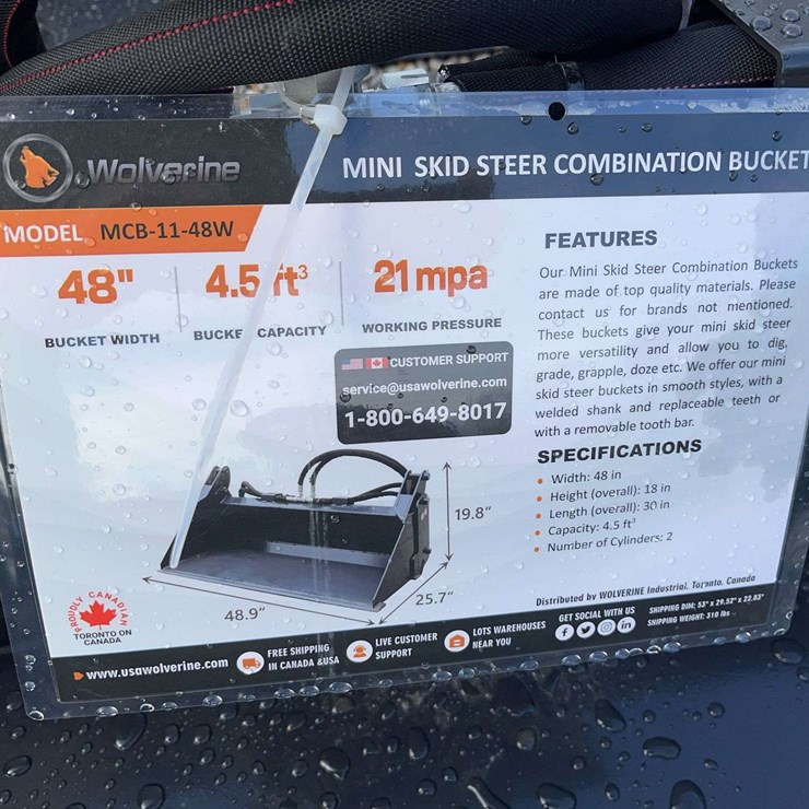 Unused Mini Skid Steer Combination Bucket