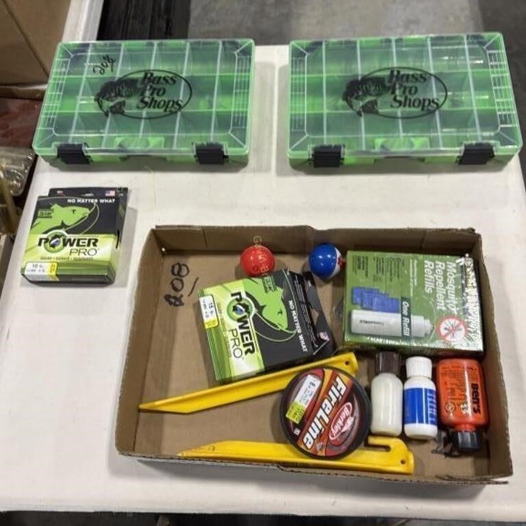 Fishing Boxes, Line, Etc