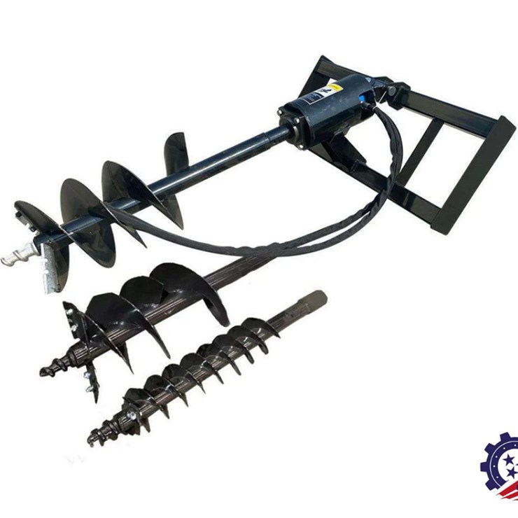 2026 Mower King SSECAG-Y With 3 Bits Skid Steer Auger Attachment