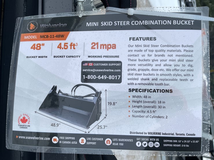 #2364-•-wolverine-mini-skid-steer-combination-bucket-image-9