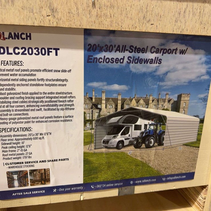 SDLANCH 20’ x 30’ Steel Carport