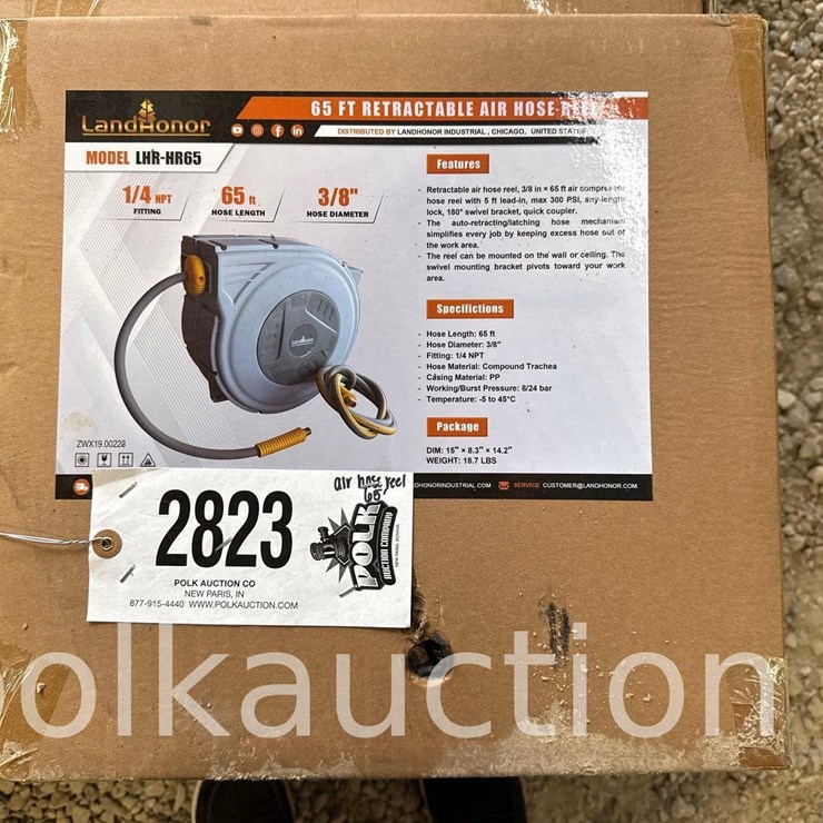 2823 - RETRACTABLE AIR HOSE REEL - 65' x 3/8"