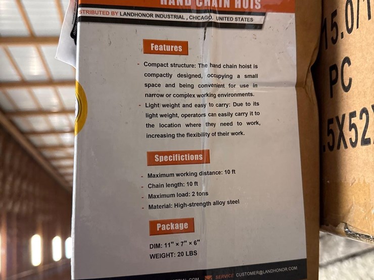 2851---2-ton-lift-w/-hand-chain-hoist-image-2