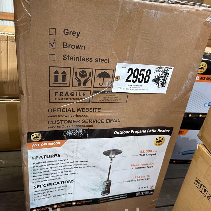 2958 - OUTDOOR PROPANE PATIO HEATER