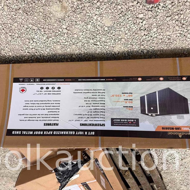 2817 - 8' x 10' GALVANIZED APEX ROOF METAL SHED