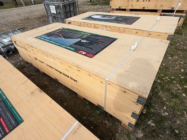 #8657-•-2025-unused-23ftx22ft-double-garage-metal-shed-image-1