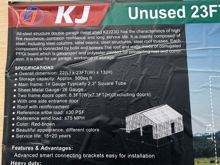 #8657-•-2025-unused-23ftx22ft-double-garage-metal-shed-image-7