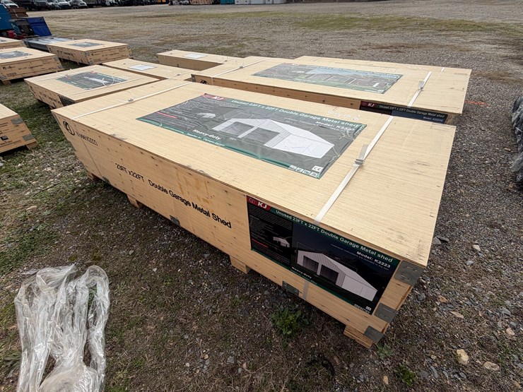 #8656-•-2025-unused-23ftx22ft-double-garage-metal-shed-image-1