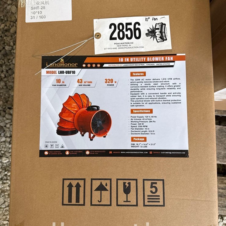 2856 -  10" UTILITY BLOWER FAN
