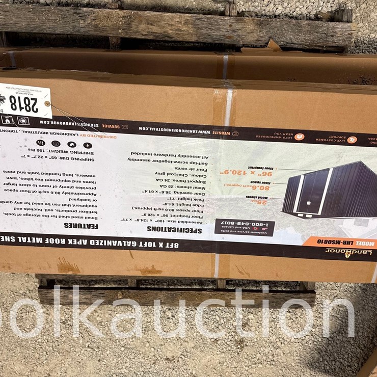 2818 -  8' x 10' GALVANIZED APEX ROOF METAL SHED