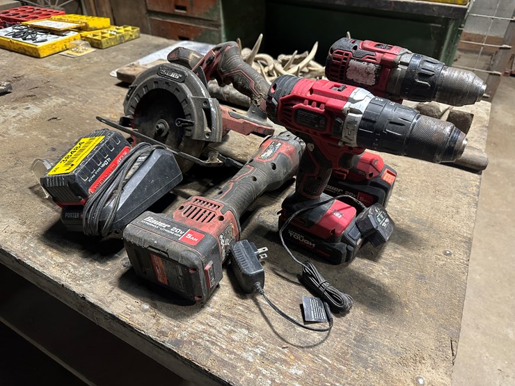 #38484-•-bauer-saw,-drills,-grinder,-&-batteries-image-1