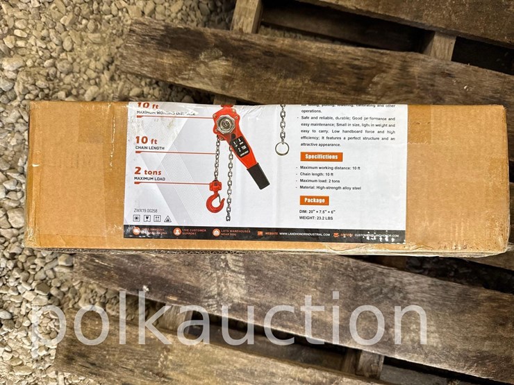 2854---2-ton-lift-w/-hand-chain-lever-hoist-image-1