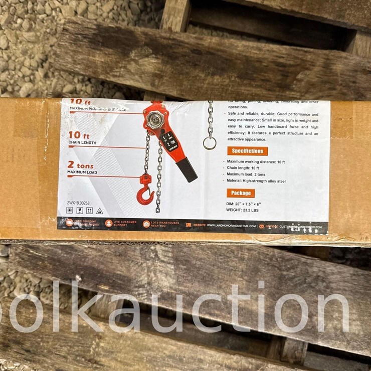 2854 - 2-TON LIFT w/ HAND CHAIN LEVER HOIST