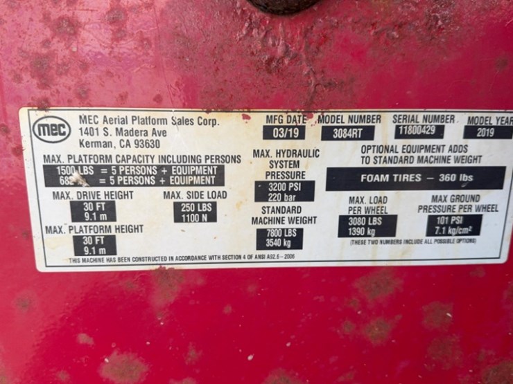 2019-mec-model-3084rt-manlift,-1,683-hours--sn#11800429,-great-machine,-everything-works-image-5