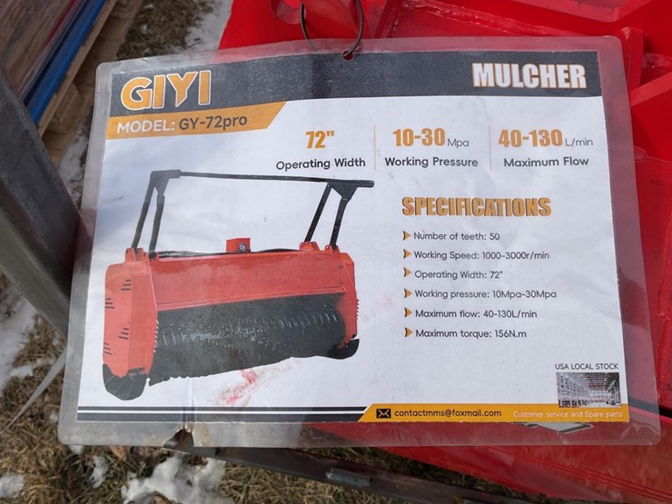 new-unused-giyi-gy-72pro-forestry-mulcher-skid-loader-attachment,-72"-wide-working-width-image-2