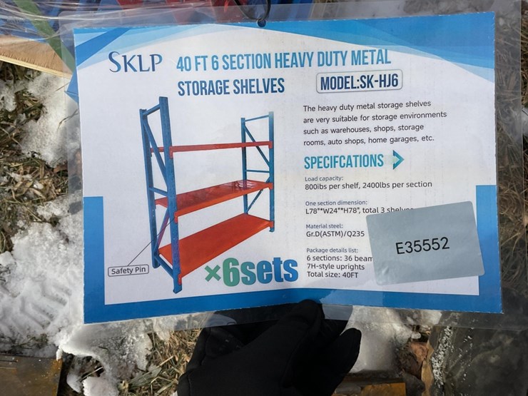 new-unused-sklp-model-sk-hj6-heavy-duty-40'---6-section-pallet-racking-with-steel-decking-image-1