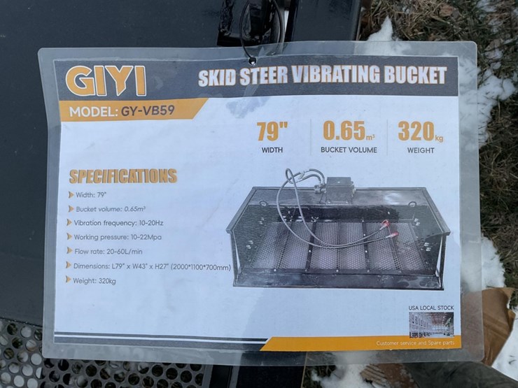 new-unused-giyi-model-vb59-vibrating-bucket-skid-loader-attachment,-79"-wide-image-4