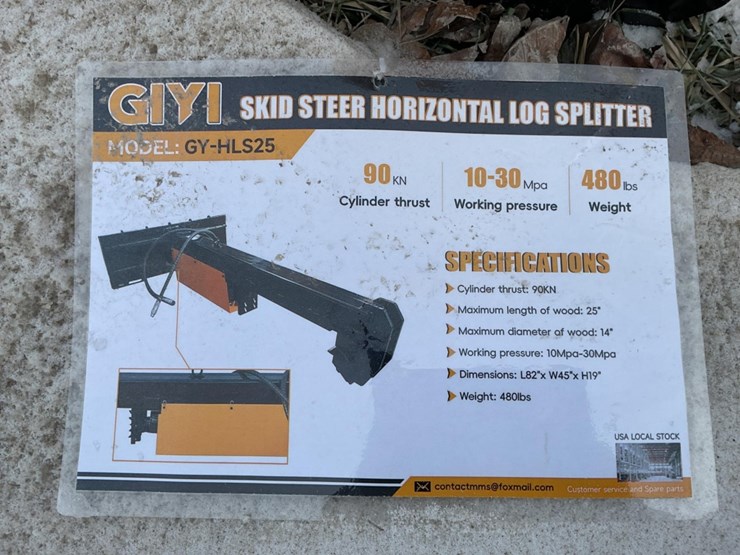 new-unused-giyi-hls25-log-splitter-skid-loader-attachment-image-4