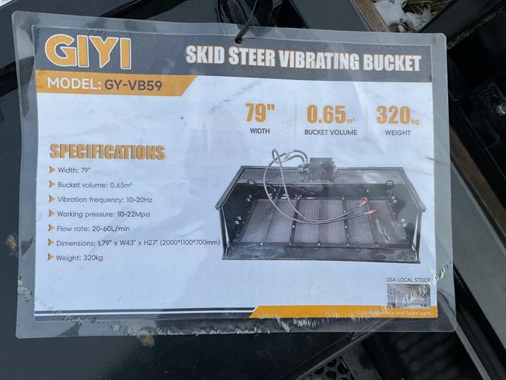 new-unused-giyi-model-vb59-vibrating-bucket-skid-loader-attachment,-79"-wide-image-4