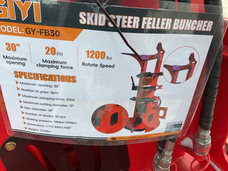 new-unused-giyi-fb30-feller-buncher-skid-loader-attachment,-30"-max-opening,-image-7