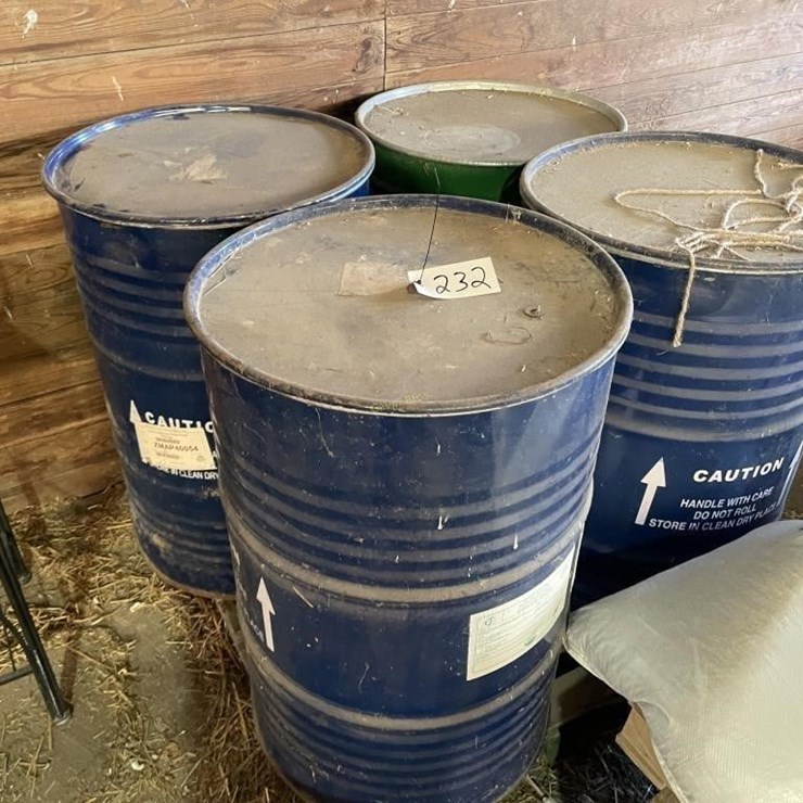 (4) Empty Metal Barrels