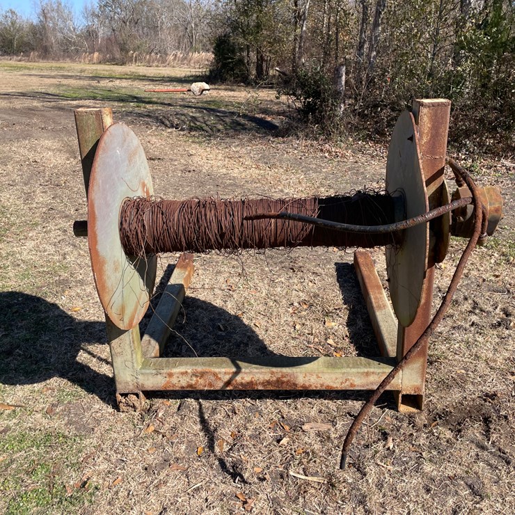 #406 • HOMEMADE TRACTOR ATTATCHMENT, WIRE ROLLER