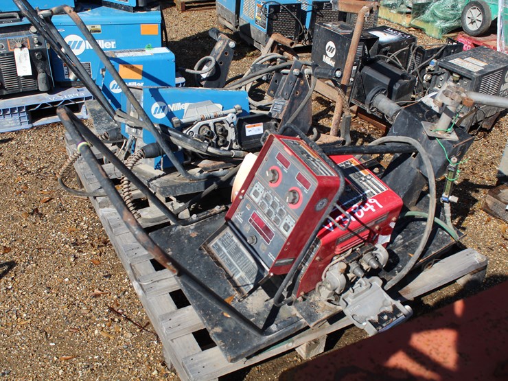 #5195-•-2-miller-s-74-mpo-plus-welder,-1-lincoln-10m-electric-welder-on-roll-around-cart-image-2