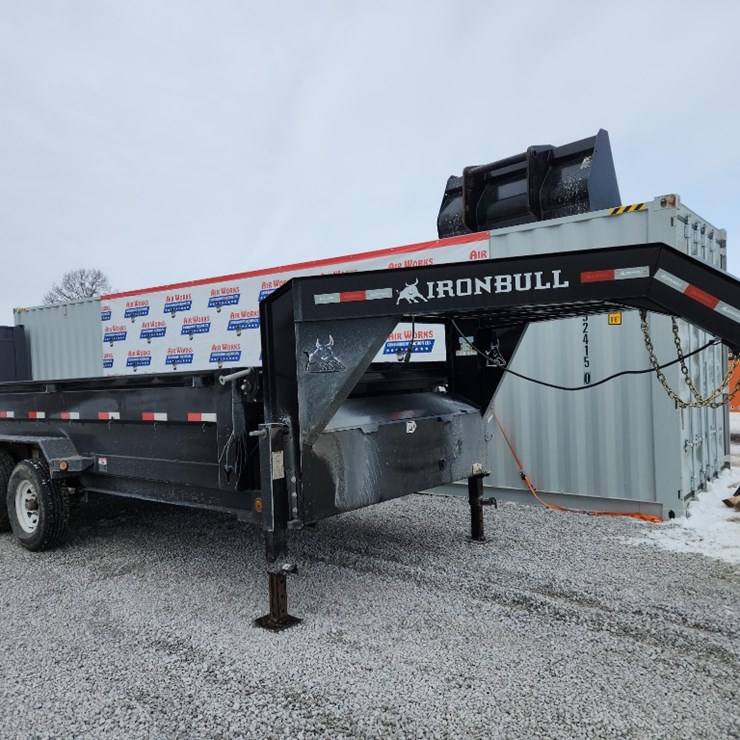 2023 Ironbull 16' dump trailer gooseneck, netting cover, tandem axle, SN#3EUDG1624D1019273