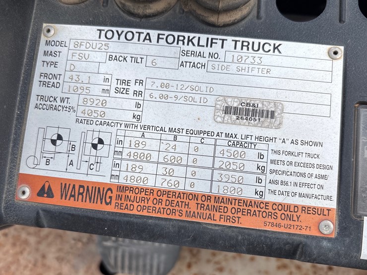 #2562-•-totota-8fdu25-forklift-|-for-parts/repairs-image-8