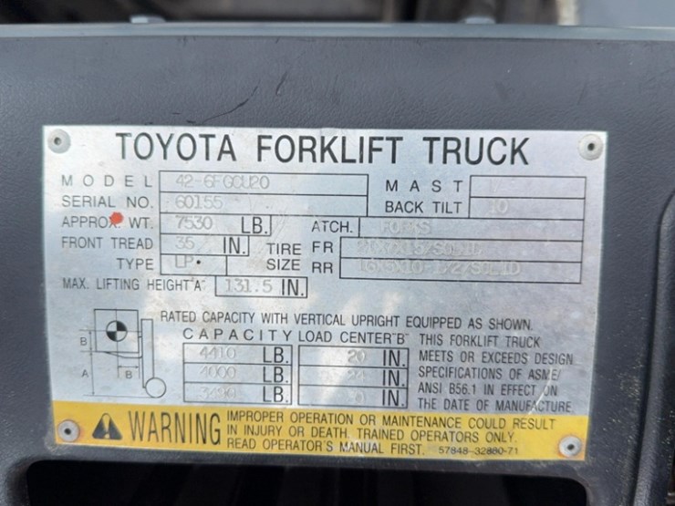 toyota-fork-lift-propane-42"-forks,-2mast,-4410cap.,-model-42-gf-gc420,-sn#60155,-solid-tires-image-9