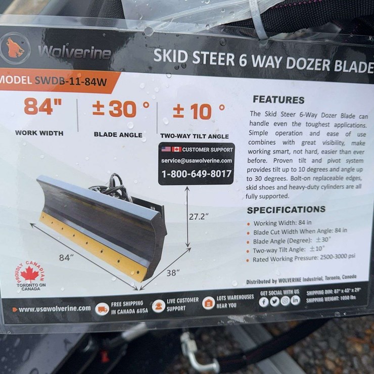 Unused Skid Steer 6-Way Dozer Blade(w controller)