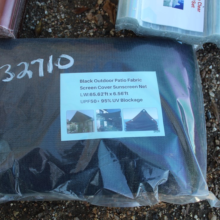 #5439 • 2 BLACK OUTDOOR PATIO SCREENS