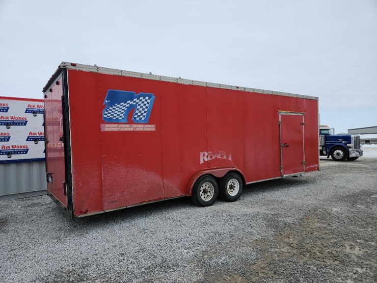 26'x7'-haulmark-enclosed-trailer---red,-back-door-ramp,-side-door,-tandem-axle-image-9