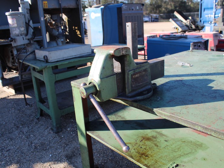 #3491-•-steel-work-table-with-vise,-pressure-gauge-image-3