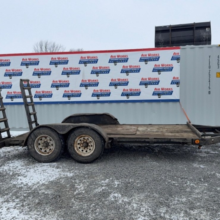 Trailer, 14x7 flatbed tandem axle w/ ramps, ring hitch, SN#M33080-16