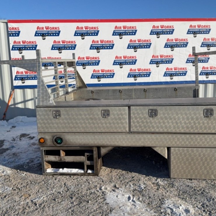 8' 8" aluminum truck bed with ladder rack, spare tire