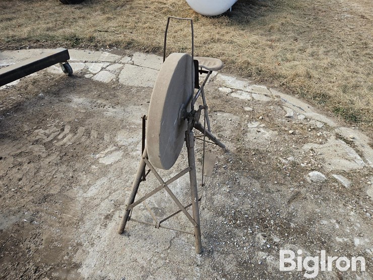 antique-grinding-stone-pedal-wheel-w/seat-image-2