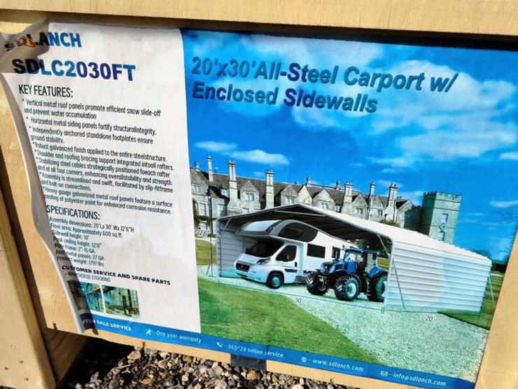 #58-•-steel-carport-w/-enclosed-side-walls-20'-x-30'-image-1
