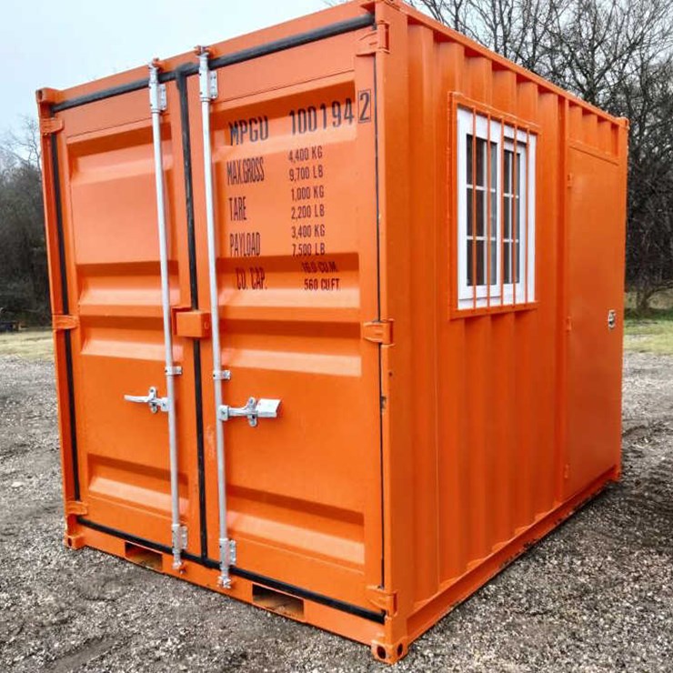 #75 • 8' One Trip Orange Conex/ Shipping Container