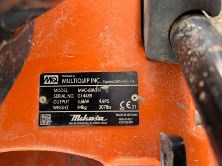 mikasa-mvc88vyh-compactor-with-honda-gx-160-motor-s.n#-g14489-image-2